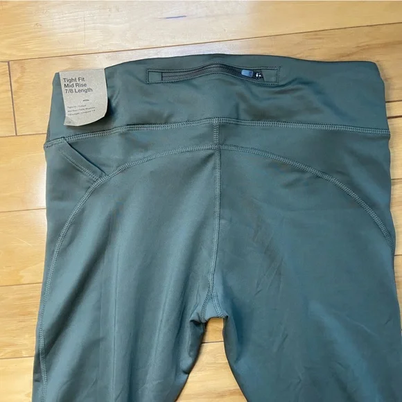 Nike Dri-Fit Running 7/8 Tights Mid Rise Tight Fit Sz Med Green Leggings NWT - Picture 3 of 9
